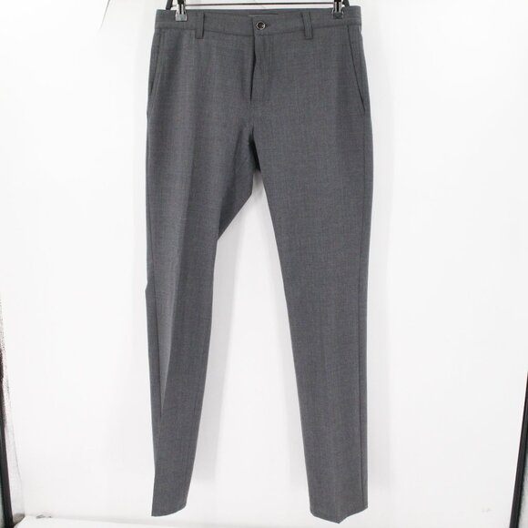 John Varvatos Pants Mens 30 32x33 Wool Blend Flat Front Trousers Gray pockets - Picture 1 of 10
